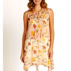 Ichi Floral Tunic Top ,High Low‎ , Tassels